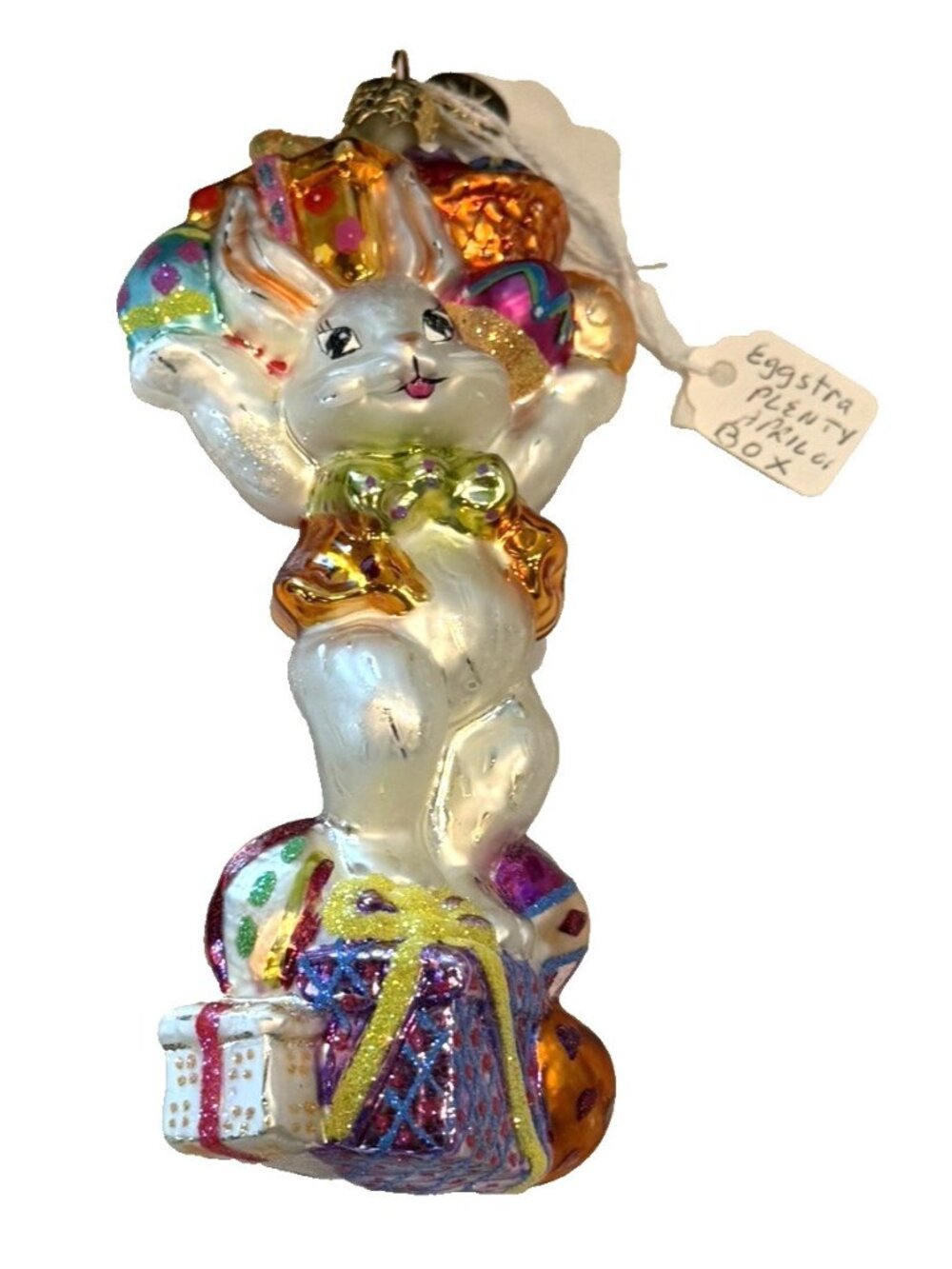 Christopher Radko Eggstra Plenty Bunny 2001  Blown Glass Collectible Ornament